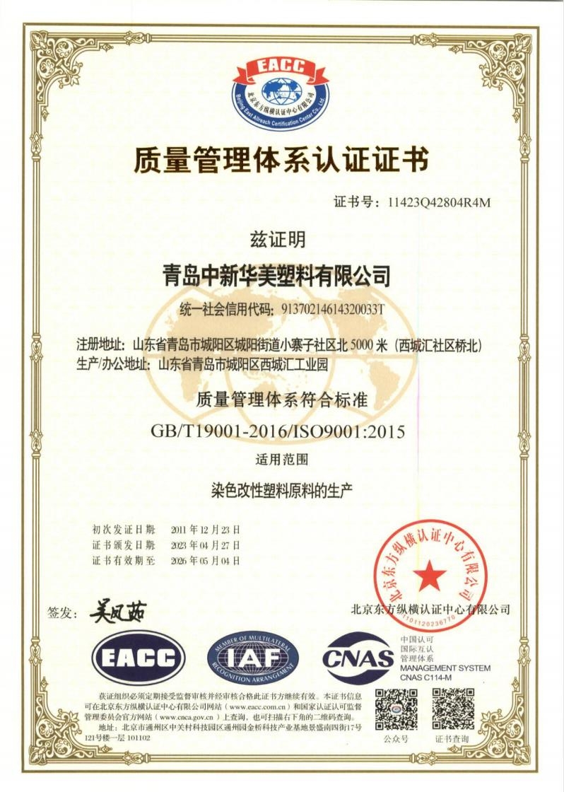 ISO9001:2015 質(zhì)量管理體系認(rèn)證