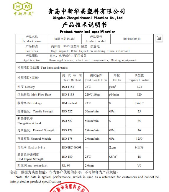 抗靜電阻燃ABS材料