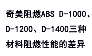 奇美TBBA系列防火級(jí)ABS D-1000、D-1200及D-1400之間的阻燃性能差異
